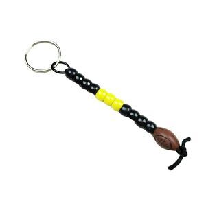 Black‎ & Yellow Football Keychain Beaded Handmade NFL NCAA Sports Fan Mom Dad